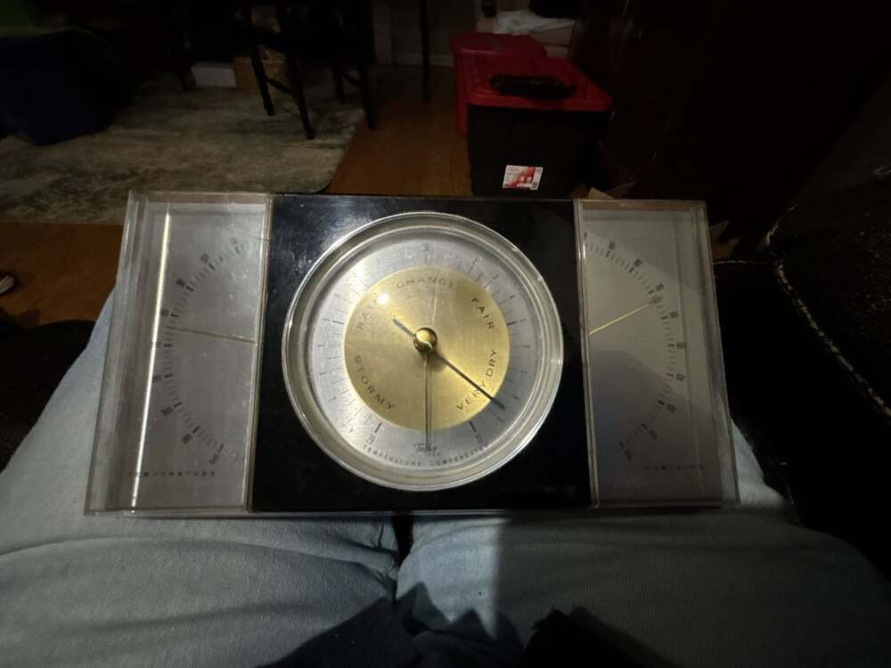 Taylor Vintage Weather Station Barometer Thermometer Hygrometer Mahogany